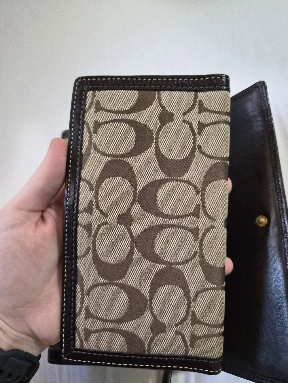 Coach Brown Signature Canvas Continental Wallet